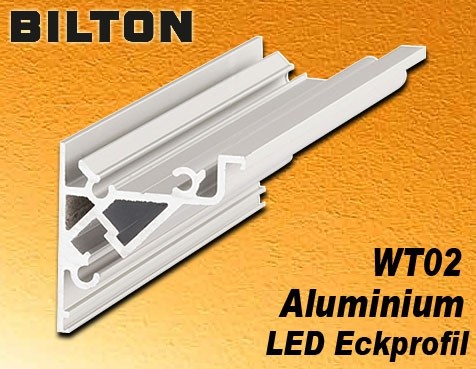 Bild von Bilton Aluminium LED Eckprofil WT02 eloxiert bis 30W/m L2000 x B34 x H34 mm