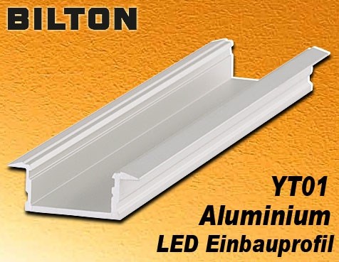 Bild von Bilton Aluminium Einbauprofil YT01 eloxiert bis 12W/m L2000 x B24,5 x H9 mm