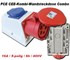 Bild von PCE CEE-Kombi-Wandsteckdose Combo IP44 / 16A / 5-polig / 6h / 400V mit Schraubklemmen und mit integrierter Schutzkontaktsteckdose, inkl. Würgenippel, Bild 1