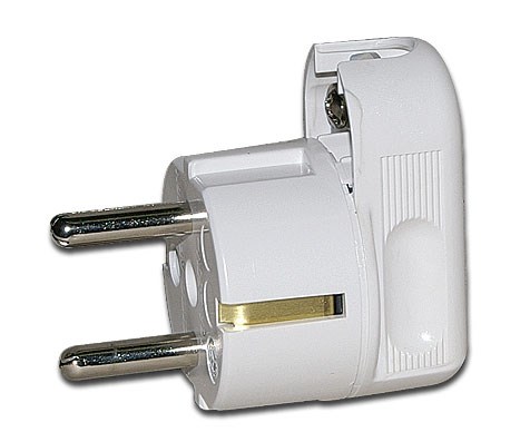 Kober. Schuko-Winkelstecker mit Schraubklemme