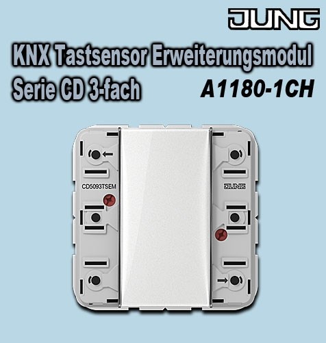 Bild von UP KNX Tastsensor Erweiterungsmodul 3-fach weiß