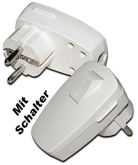Kober. Schuko-Winkelstecker mit 2-poligem Schalter / 16A / weiß