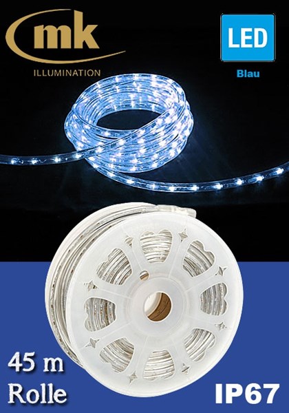 Bild von LED Rope Light 30 PVC-Lichtschlauch mit 1.350 blauen LEDs / 45m Rolle / 220-240V/ 2.400 K / 157,5 W / für den Aussenbereich IP67 / 1m / Segment / kürzbar per 1m