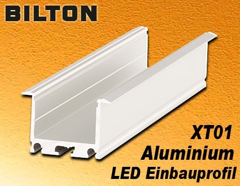 Bild von Bilton Aluminium Einbauprofil XT01 eloxiert bis 29W/m L2000 x B30 x H19,5 mm