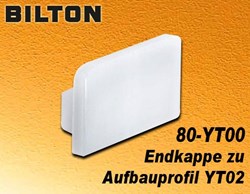 Bild von Bilton Endkappe zu Aufbauprofil YT02 Alu weiß B1,5 x H9,6 x L17,5 mm