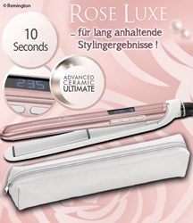 Bild von Rose Luxe Haarglätter S9505 mit schmalen 110 mm langen Stylingplatten und digitalem Display mit 10 Temperartureinstellungen