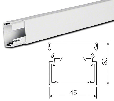 Bild von Hager Kabelkanal 30x45 / 2m / verkehrsweiß