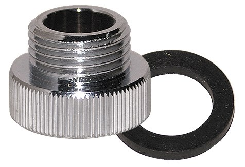 Bild von Übergangsstück MS verchromt mit Rändelmutter und Dichtung 1/2“ AG x 3/4“ IG