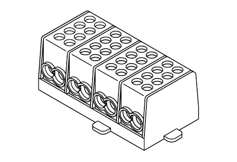 Bild von Hauptleitungs-Abzweigklemme 4-polig, 4x2 Eingänge, 4x2 Ausgänge