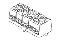 Bild von Hauptleitungs-Abzweigklemme 4-polig, 4x2 Eingänge, 3x2 Ausgänge