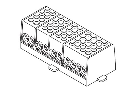 Bild von Hauptleitungs-Abzweigklemme 4-polig, 4x2 Eingänge, 3x2 Ausgänge