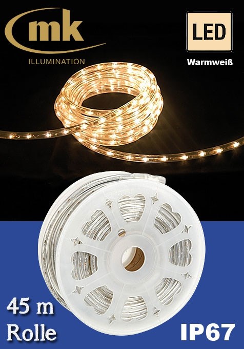 Bild von LED Rope Light 30 - PVC-Lichtschlauch mit 1.350 warmweißen LEDs / 45m Rolle / 220-240V/ 2.400 K / 157,5 W / für den Aussenbereich IP67 / 1m / Segment / kürzbar per 1m