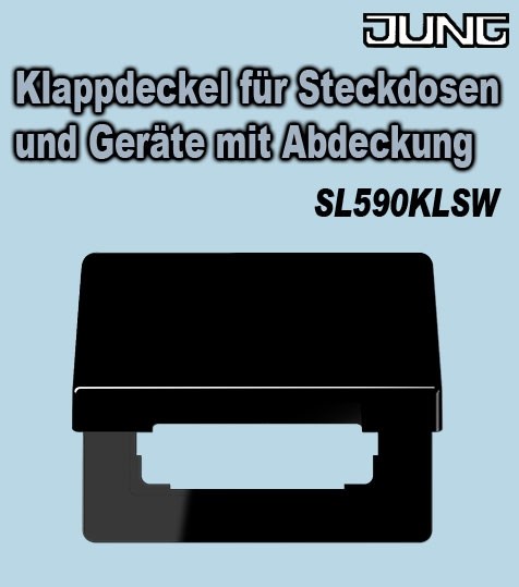 Bild von Klappdeckel für Steckdosen und Geräte mit Abdeckung 50x50mm schwarz glänzend