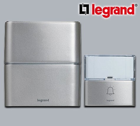 Bild von Legrand Funkgong Set Premium mit MP3 Funktion aluminium