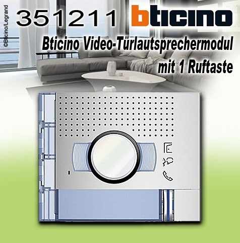 Bild von Bticino Allmetal Frontblende mit 1 Ruftaste für Video-Lautsprechermodul Art. 351200