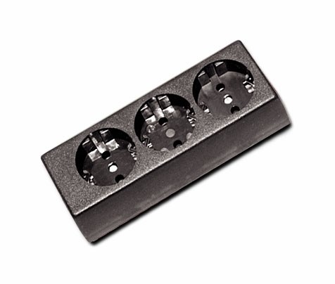 Bild von Tischverteiler 3-fach schwarz ohne Zuleitung - schraubbar von oben