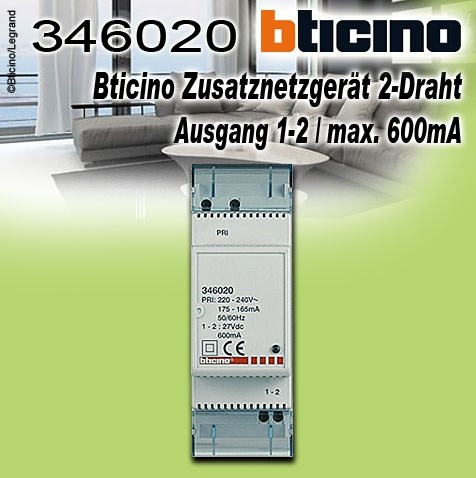 Bild von Bticino Zusatznetzgerät 2-Draht Ausgang 1-2 / max. 600mA