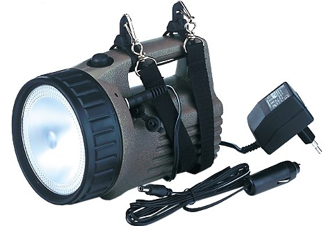 Bild von Akku-Handscheinwerfer AH3710 Star Light - auch als Notlicht verwendbar - mit 12 LED`s und einer Halogenbirne