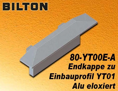 Bild von Bilton Endkappe zu Einbauprofil YT01 Alu eloxiert B4,5 x H9,5 x L24,5 mm