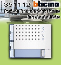Bild von Bticino Frontblende Türlautsprecher mit 1 Ruftaste Sfera Aluminium Allwhite, IK08