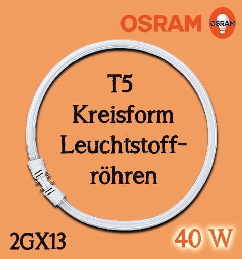 Bild von Osram T5 Kreisform Leuchtstoffröhre Lumilux FC 3.400 Lumen / 40 W / 2GX13 / 220-240V / 3.000K / 830 Warmweiß / L300 mm - dimmbar