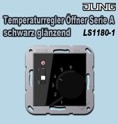 Bild von Jung Temperaturregler Serie A / Öffner / Thermoplast schwarz hochglänzend