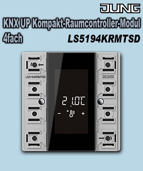 Bild von Jung KNX Kompakt-Raumcontroller-Modul 4fach für Tastensatz 4fach, Art.-Nr.: ..504 TSA .. in der Serie LS