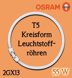 Bild von Osram T5 Kreisform Leuchtstoffröhre Lumilux FC 4.200 Lumen / 55 W / 2GX13 / 220-240V / 3.000K / 830 Warmweiß / L300 mm - dimmbar