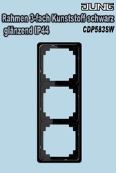 Bild von Jung Rahmen 3-fach Kunststoff schwarz glänzend IP44
