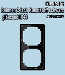 Bild von Jung Rahmen 2-fach Kunststoff schwarz glänzend IP44