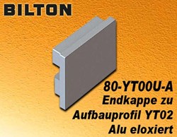 Bild von Bilton Endkappe zu Aufbauprofil YT02 Alu eloxiert B16,1 x H1,5 x L17,5 mm