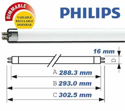 Bild von Philips Leuchtstoffröhre MASTER TL Mini Super 80 / 470 Lumen / 8W / G5 / 3.000 K / 830 Warmweiß / dimmbar
