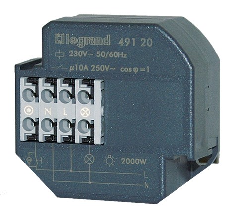 Bild von UP Fernschalter elektronisch 230V / 1S/10A / Nulldurchgangsschaltung / 49x46x26mm