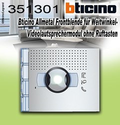 Bild von Bticino Allmetal Frontblende für Weitwinkel-Videolautsprechermodul ohne Ruftasten