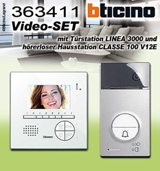 Bild von Bticino FlexONE Video-Set 2-Draht für 1 Familie mit Türstation LINEA 3000 + Hausstation CLASSE 100 V12E