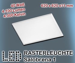 Bild von LED Rasterleuchte Serie Salobrena 1 weiß / ALU IP20 / 4.100 Lumen / 40W LED / 220V-240V / 4.000K / Neutralweiß / A+