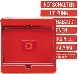 Bild von Abdeckung, Glasscheibe, rote Wippe mit Linse, für Schalter und Taster   / Art. 561 GL BL