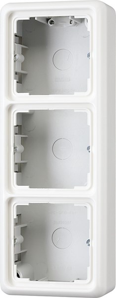 Bild von Aufputz-Kappe, 3fach, integrierte, flammwidrige Bodenplatte, angeformter Rahmen   / Art. CD 583 A W