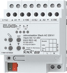 Bild von KNX Jalousieaktor, 2fach AC 230 V ~, 1fach DC 24 V, elektronische Handbedienung   / Art. 2502 REGHE