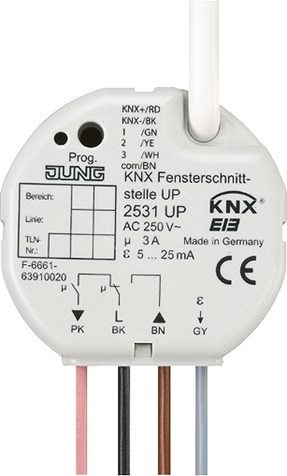 KNX Jalousieaktor, 2 fach AC 230 V ~, 1 fach DC 24 V, elektronische KNX Jalousieaktor, 2 fach AC 230 V ~, 1 fach DC 24 V, elektronische