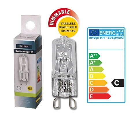 Bild von HV Halogen-Stecksockellampe / 205 lm / 18W / G9 / 230V / 360° / 2.800K / ww klar dimmbar
