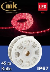 Bild von LED Rope Light 30 PVC-Lichtschlauch mit 1.350 roten LEDs / 45m Rolle / 220-240V/ 2.400 K / 157,5 W / für den Aussenbereich IP67 / 1m / Segment / kürzbar per 1m