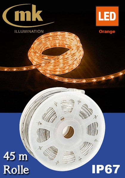 Bild von LED Rope Light 30 PVC-Lichtschlauch mit 1.350 orange LEDs / 45m Rolle / 220-240V/ 2.400 K / 157,5 W / für den Aussenbereich IP67 / 1m / Segment / kürzbar per 1m