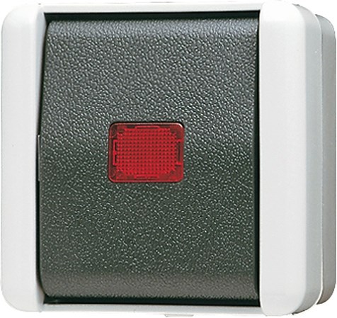 Bild von Wipp-Kontrollschalter, 16 AX, 400 V ~, rotes Lichtaustrittsfenster, Kennzeichnung 1 / 0, Aus 3-polig   / Art. 803 KOW