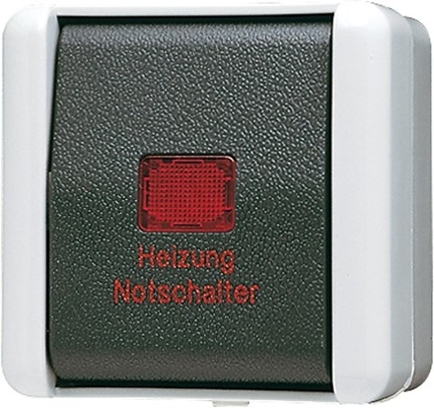 Bild von Heizung-Notschalter, 16 AX, 400 V ~, rotes Lichtaustrittsfenster, Kennzeichnung 1 / 0, Aus 3-polig   / Art. 803 HW