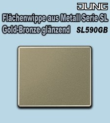 Bild von Jung Flächenwippe aus Metall Serie SL - Wippe für Schalter/Taster Gold-Bronze glänzend