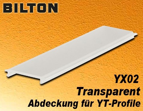 Bild von Bilton Abdeckung für YT-Profile transparent L2000 x B17,3 x H3,2 mm