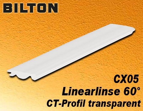 Bild von Bilton Linearlinse 60° CT-Profil transparent L2000 x B12,5 x H2,89 mm