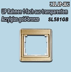 Bild von Jung UP Rahmen 1-fach aus transparentem Acrylglas, farbig hinterlegt gold-bronze / IP20