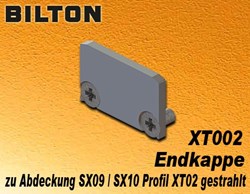 Bild von Bilton Endkappe zu Abdeckung SX09 / SX10 Profil XT02 gestrahlt L2 x B23 x H14,6 mm